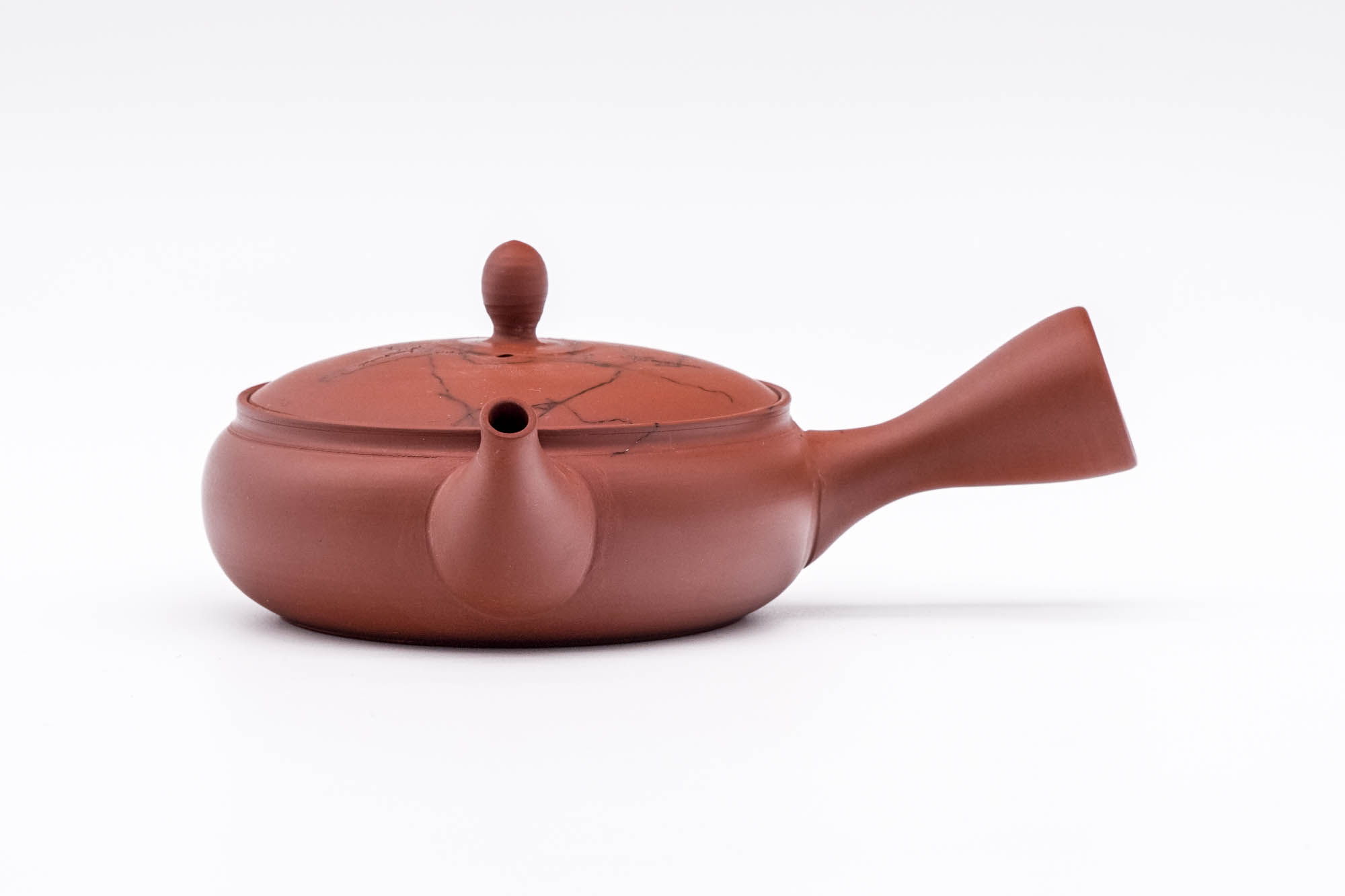 Japanese Kyusu - 玉光 Gyokko Kiln - Mogake Seaweed Red Tokoname-yaki Flat Teapot - 200ml