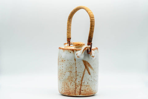 Japanese Dobin - Orange White Shino Glazed Top-handled Debeso Teapot - 600ml - Tezumi