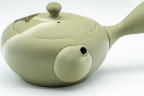 Japanese Kyusu - Green Tea Leaves Tokoname-yaki Obi-ami 360 Filter Teapot - 250ml