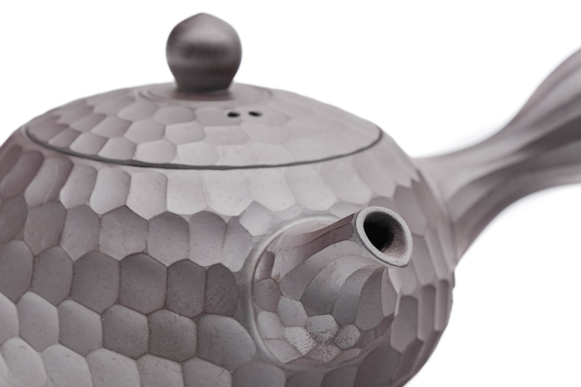 Japanese Kyusu - 森伊呂久 Mori Iroku - Diamond Cut Banko-yaki Teapot - 180ml