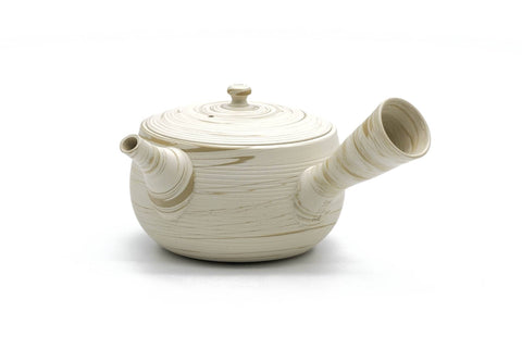 Tea Set - Yellow Nerikomi Tokoname Teapot with 5 Porcelain Teacups