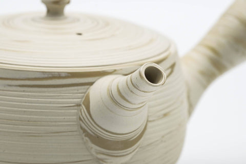 Tea Set - Yellow Nerikomi Tokoname Teapot with 5 Porcelain Teacups