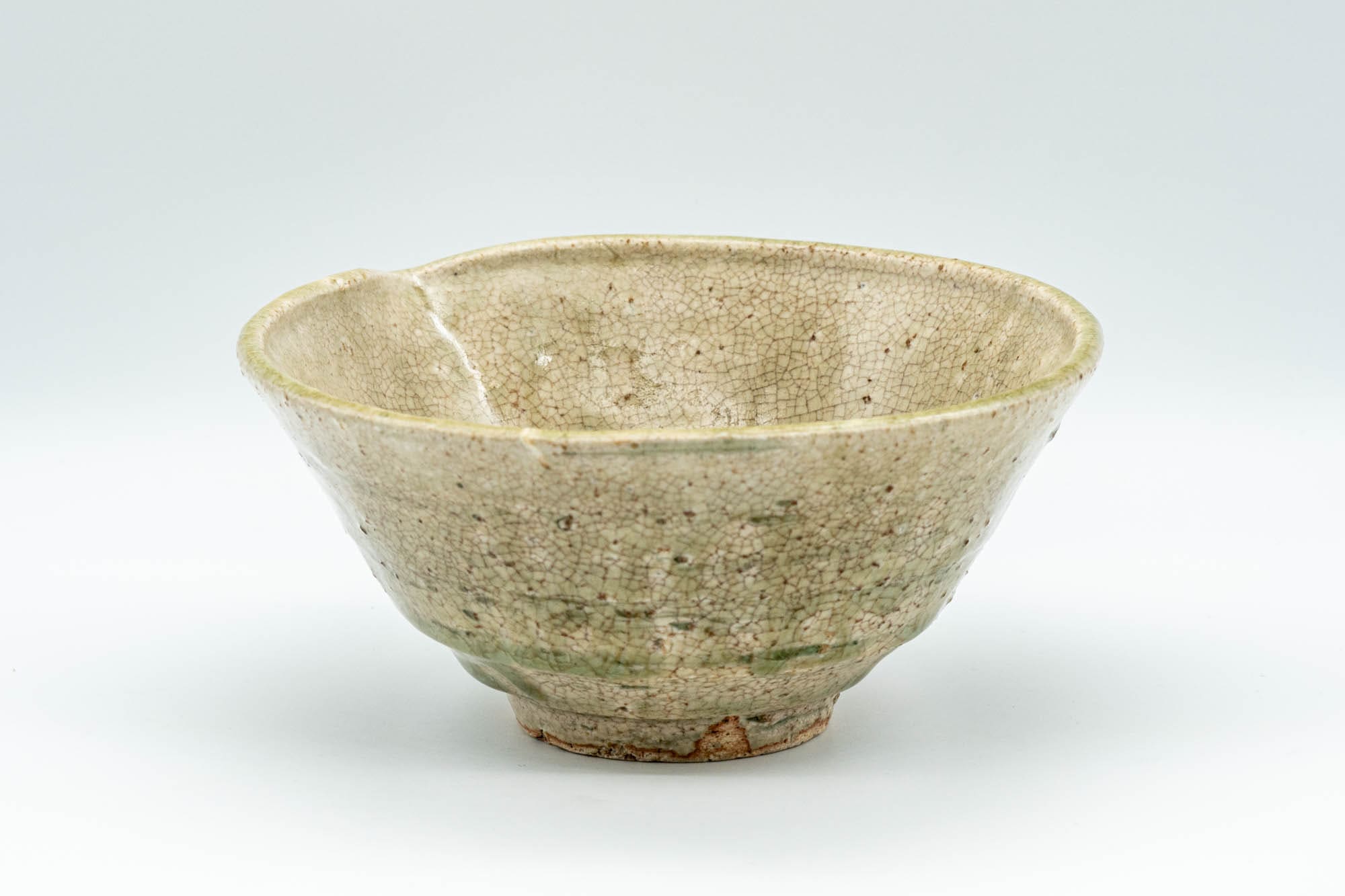 Japanese Katakuchi - Beige and Green Drip-Glazed Tea Pouring Bowl - 250ml - Tezumi