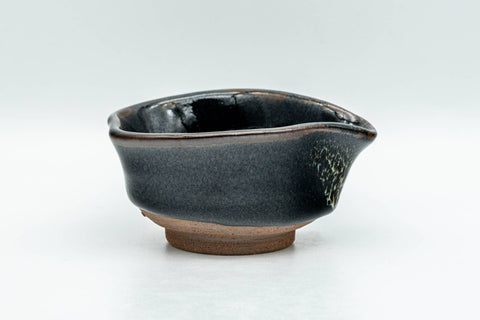 Japanese Katakuchi - Small Jet Black Hare's Fur Glazed Water Cooler - 50ml - Tezumi