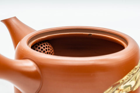 Japanese Kyusu - 玉光 Gyokko Nerikomi Striped Tokoname-yaki Debeso Teapot - 190ml