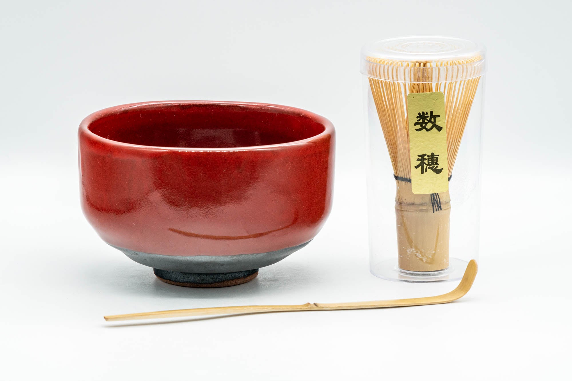 Japanese Matcha Bowl Set - 和 Hantsutsu-gata Chawan with Bamboo Chasen Whisk and Chashaku Scoop- 450ml