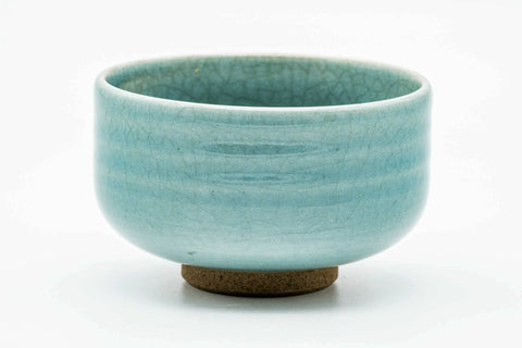 Japanese Matcha Bowl - Blue Celadon Drip-Glazed Hantsutsu-gata Chawan - 400ml