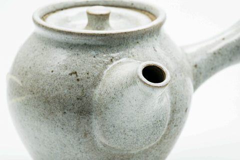 Japanese Kyusu - Large Floral Grey Glazed Do-ake Ceramic Filter Teapot - 500ml