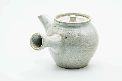 Japanese Kyusu - Large Floral Grey Glazed Do-ake Ceramic Filter Teapot - 500ml