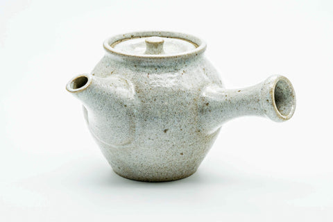 Japanese Kyusu - Large Floral Grey Glazed Do-ake Ceramic Filter Teapot - 500ml