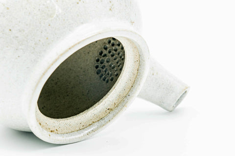 Japanese Kyusu - Large Floral Grey Glazed Do-ake Ceramic Filter Teapot - 500ml