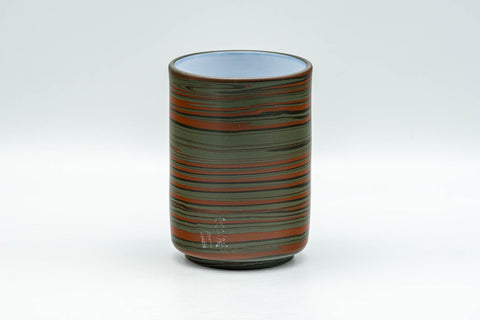 Japanese Teacup - Unzen Kiln Nerikomi Tokoname-yaki Yunomi - 150ml - alternate side view of the marbled cup