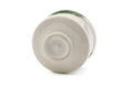 Tezumi — Japanese Matcha Bowl - Floral Beige Green Glazed Oribe-yaki Chawan - 250ml — tipped to show the interior