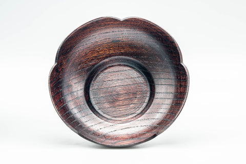 Japanese Chataku - Set of 5 Flower Petal-Shaped Wooden Tea Saucers