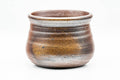 Bizen-yaki water bowl showing warm brown ash-glaze tones, front view