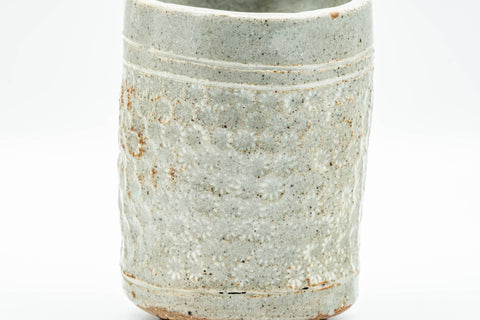 Japanese Teacup - Chrysanthemum Grey Glazed Wabi-Sabi Yunomi - 140ml