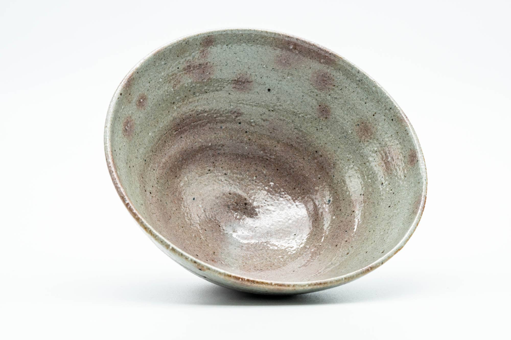 Japanese Matcha Bowl - Grey Gohonte Glazed Hira-gata Chawan with Wooden Box - 350ml