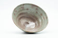 Japanese Matcha Bowl - Grey Gohonte Glazed Hira-gata Chawan with Wooden Box - 350ml - top-down view into the spiral-marked interior