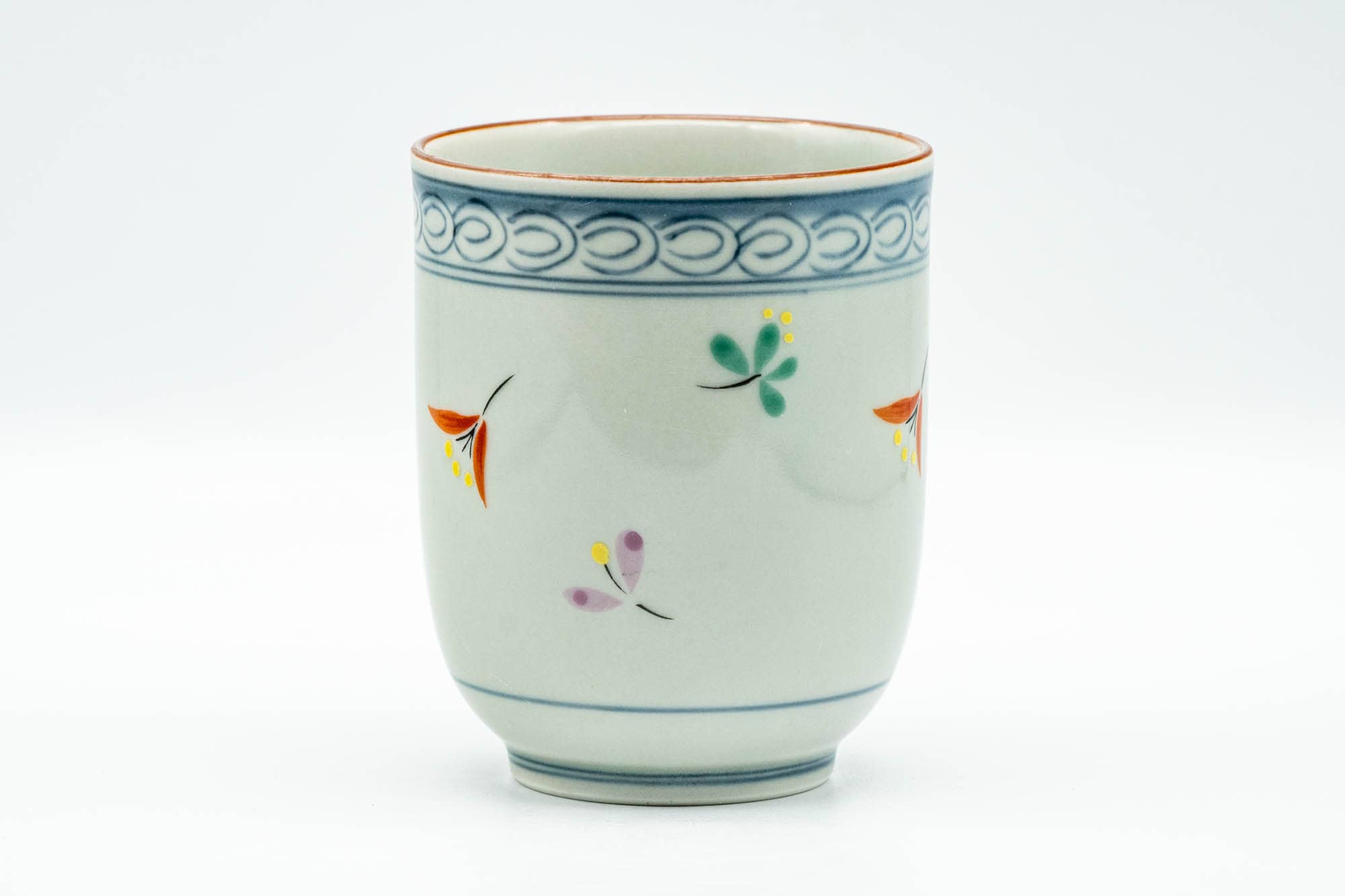 Japanese Teacup - Blue Floral Arita-yaki Yunomi - 170ml