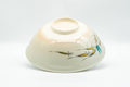 Japanese Matcha Bowl - Beige Gold Pond Leaves Kyo-yaki Summer Chawan - Juraku - 200ml - underside view showing the foot ring