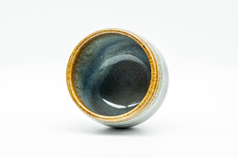 Japanese Teacup - Green Yellow Drip-Glazed Yunomi - 85ml