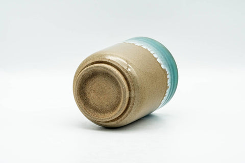 Japanese Teacup - Biege Blue Drip-Glazed Agano-yaki Yunomi - 180ml