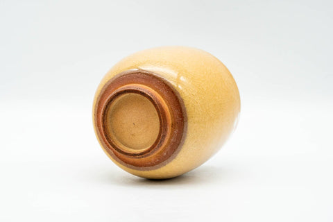 Japanese Teacup - Floral Yellow Celadon Glazed Yunomi - 170ml