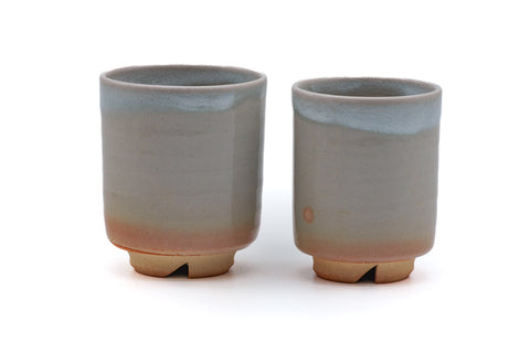 Tezumi — Japanese Teacups - Pair of Meoto Hagi Yunomi — top-down view of the interior