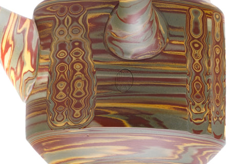 Tezumi — Japanese Kyusu - Faceted Nerikomi Tokoname Teapot - 250ml — closeup of the base
