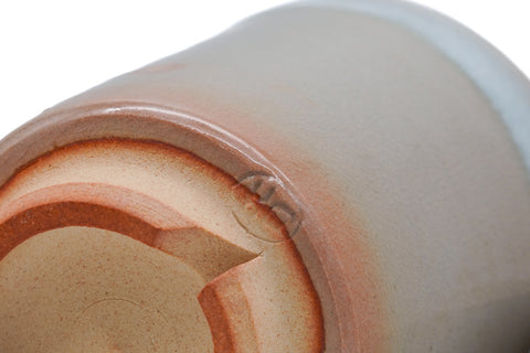 Tezumi — Japanese Teacups - Pair of Meoto Hagi Yunomi — inverted showing the foot ring