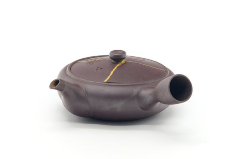 Japanese Kyusu - Engraved Banko-yaki Kintsugi Teapot - 220ml