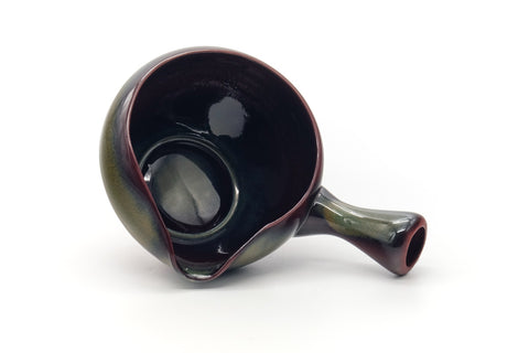 Tezumi — Japanese Yuzamashi - Green Glazed Water Cooler - 355ml — inverted showing the foot ring