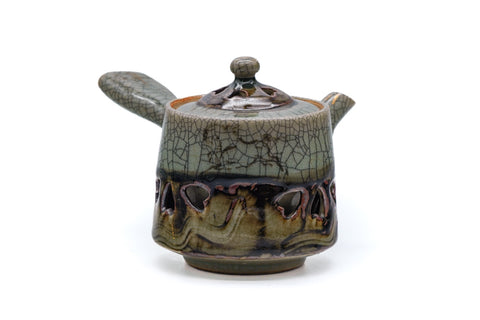 Japanese Tea Set - Obori Soma-yaki Kyusu and 5 Yunomi