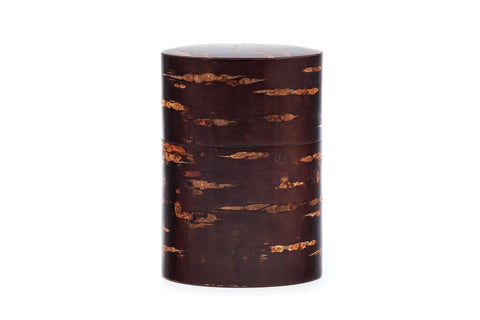 Japanese Chazutsu - Kabazaiku Wooden Cherry Bark Tea Canister