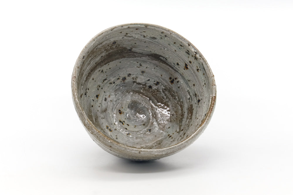 Japanese Matcha Bowl - Earthy Grey Hakeme Textured Chawan