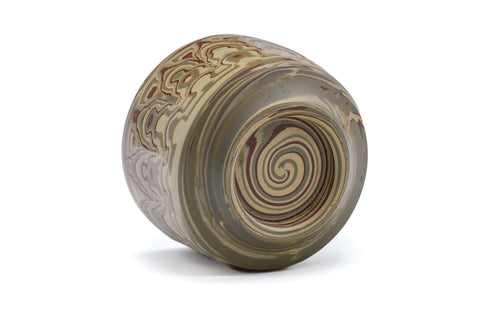 Japanese Teacup - Faceted Nerikomi Tokoname Yunomi - 120ml