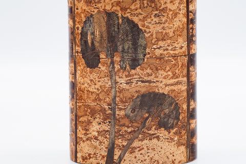 Japanese Chazutsu - Kabazaiku Fuki Leaves Cherry Bark Veneered Tea Canister