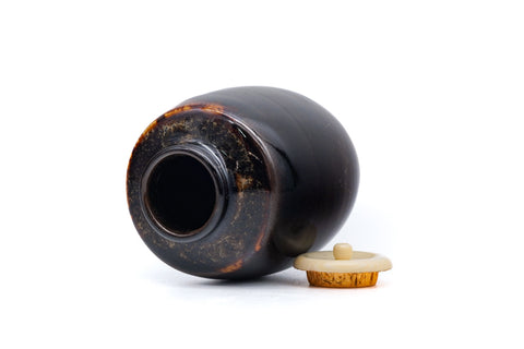 Japanese Chaire - 桶谷定一 Teiichi Oketani - Katatsuki Tea Caddy with Shifuku