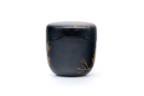 Japanese Natsume - Gold Leaves Black Lacquer Tea Caddy