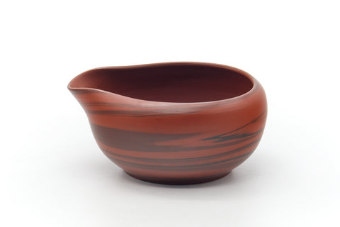 Tezumi — Japanese Katakuchi - Black Red Nerikomi Tokoname Water Cooler - 305ml — three-quarter view