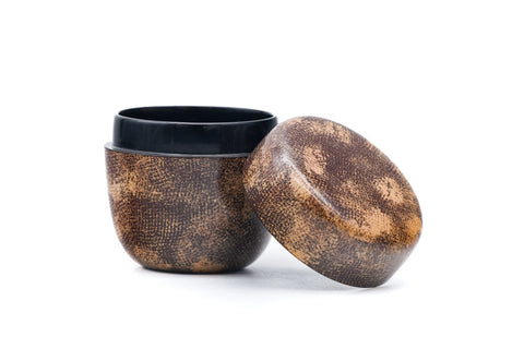 Japanese Natsume - Brown Gradient Black Lacquer Tea Caddy