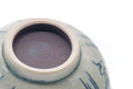 Close-up overhead view showing the interior glaze pooling and rim.