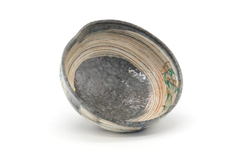 Japanese Matcha Bowl - Bamboo Hakeme Glazed Summer Chawan