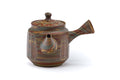 Tezumi — Japanese Kyusu - Faceted Nerikomi Tokoname Teapot - 250ml — side view with the lid and side handle