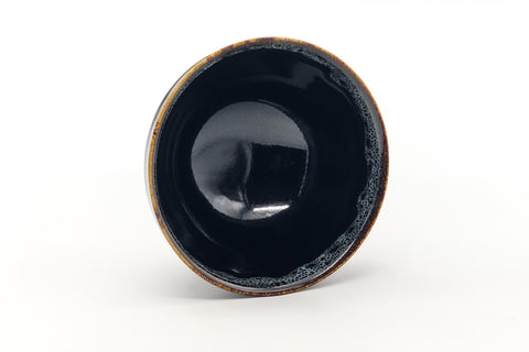 Japanese Matcha Bowl - Black Glazed Gold Rim Tenmoku-gata Chawan