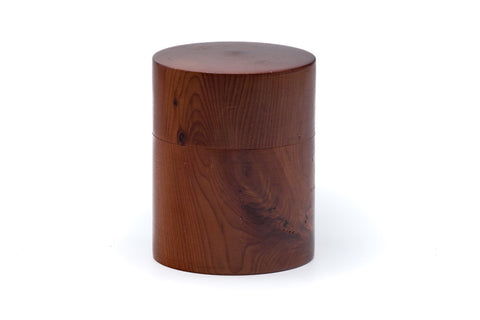 Japanese Chazutsu - Vintage Keyaki Zelkova Wooden Tea Canister