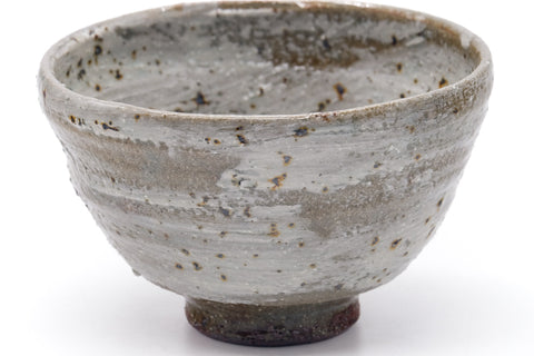 Japanese Matcha Bowl - Earthy Grey Hakeme Textured Chawan