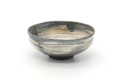Japanese Matcha Bowl - Bamboo Hakeme Glazed Summer Chawan