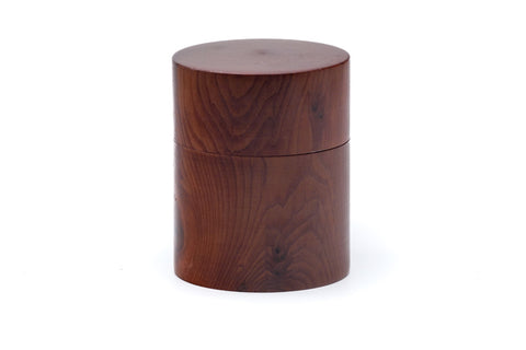 Japanese Chazutsu - Vintage Keyaki Zelkova Wooden Tea Canister