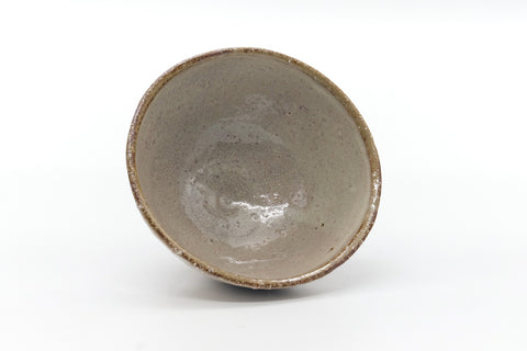 Overhead view into the chawan's glazed interior well.